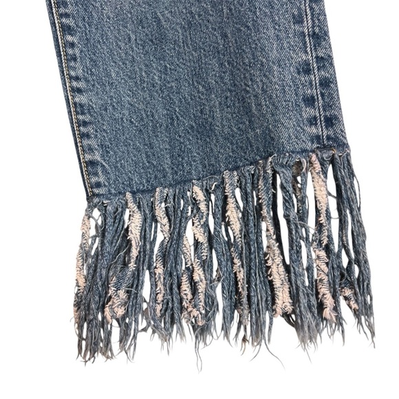 ANTHROPOLOGIE Pilcro Hyphen Fringe Mid Rise Denim Boyfriend Jeans Size 29 - Picture 7 of 8